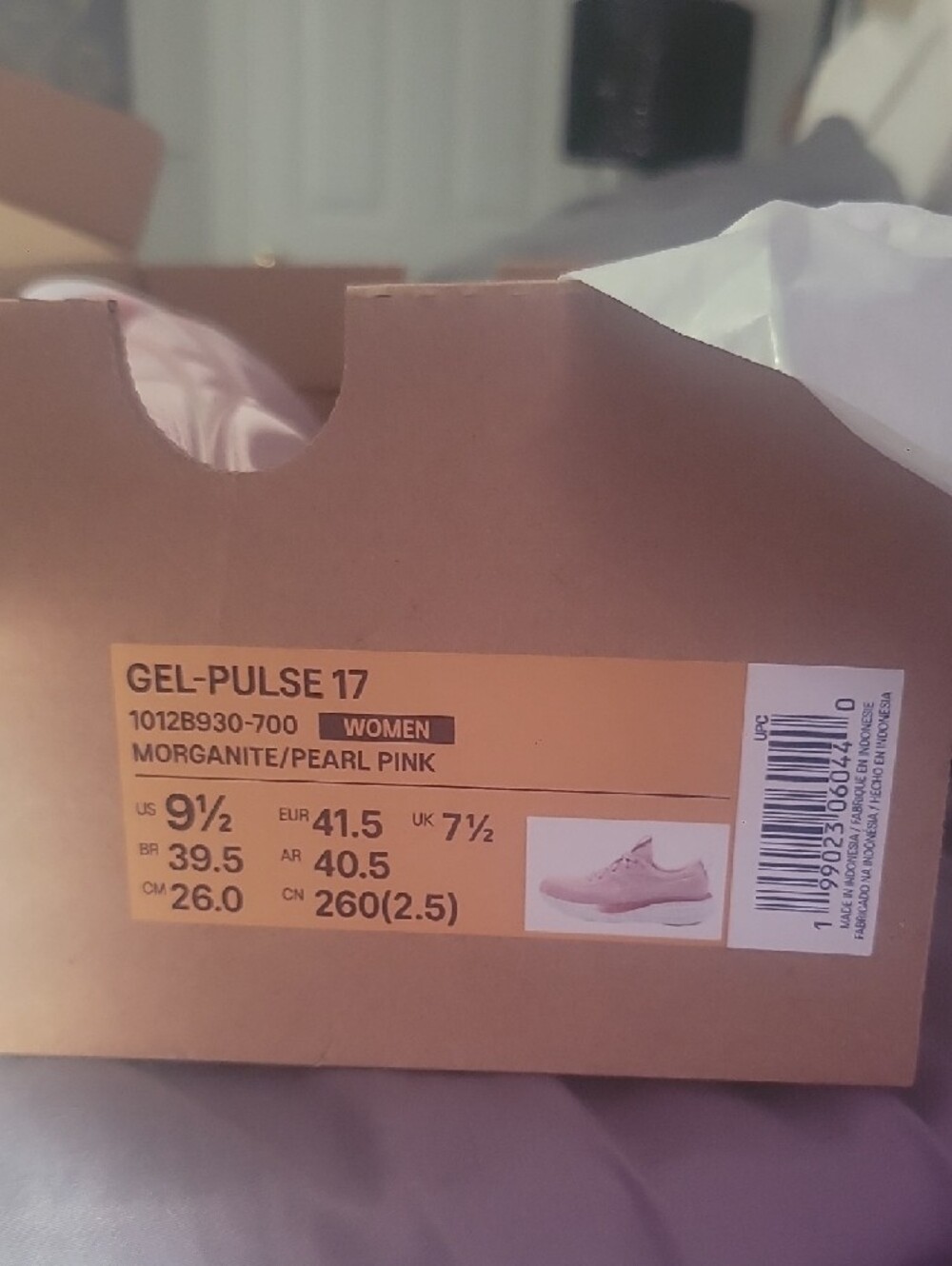 NWT ASICS women's GEL-PULSE 17 Running Sneakers Morganite Pearl Pink 9.5 Women - Picture 3 of 4